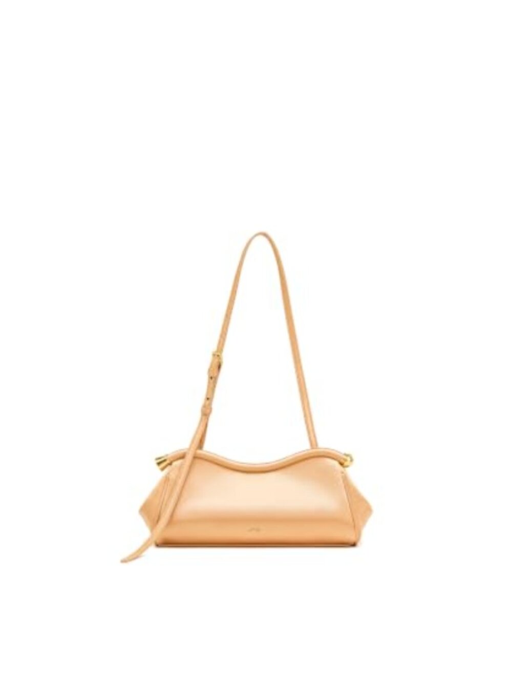 Satin Curved Shoulder Bag Baguette Adjustable Strap Magnetic Closure